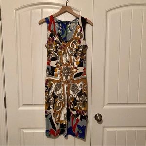 ETRO Women’s V-Neck Sheath Dress, Made in Italy, Size 46